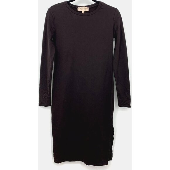 Philosophy Women Bodycon Dress Small S Turkish Coffee Long Sleeve Side Slit New - Picture 1 of 9